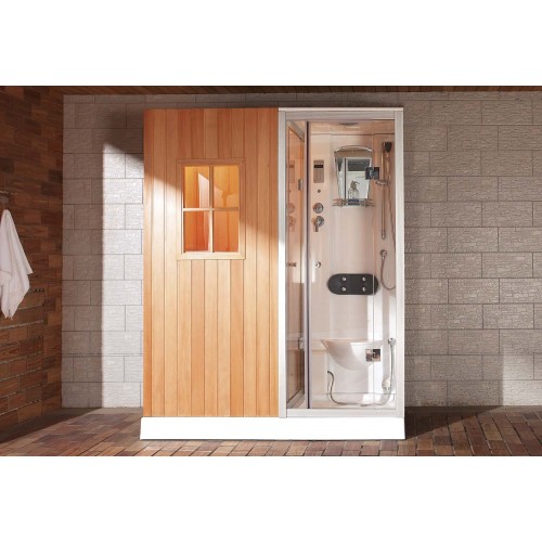 Sauna seca + sauna húmida com chuveiro de hidromassagem AS-002